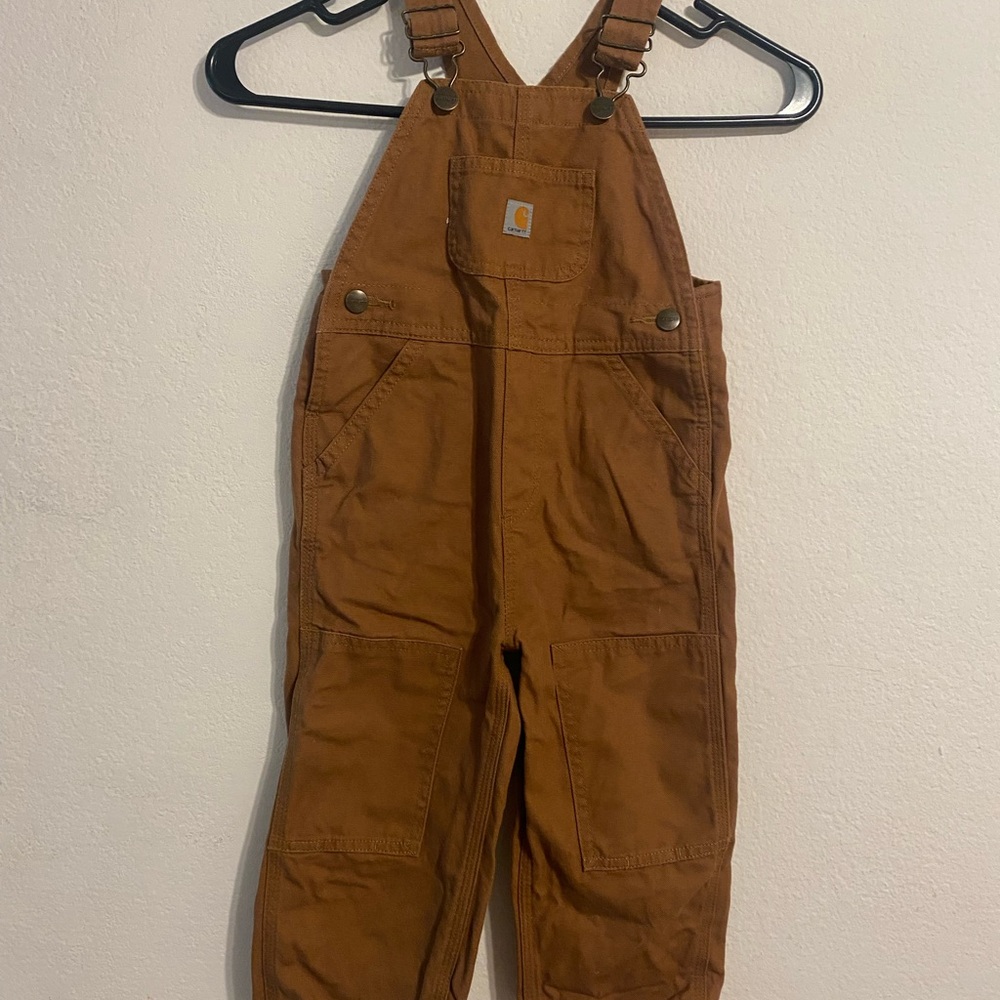 Carhartt tan Overalls with Pocket Detail 2T